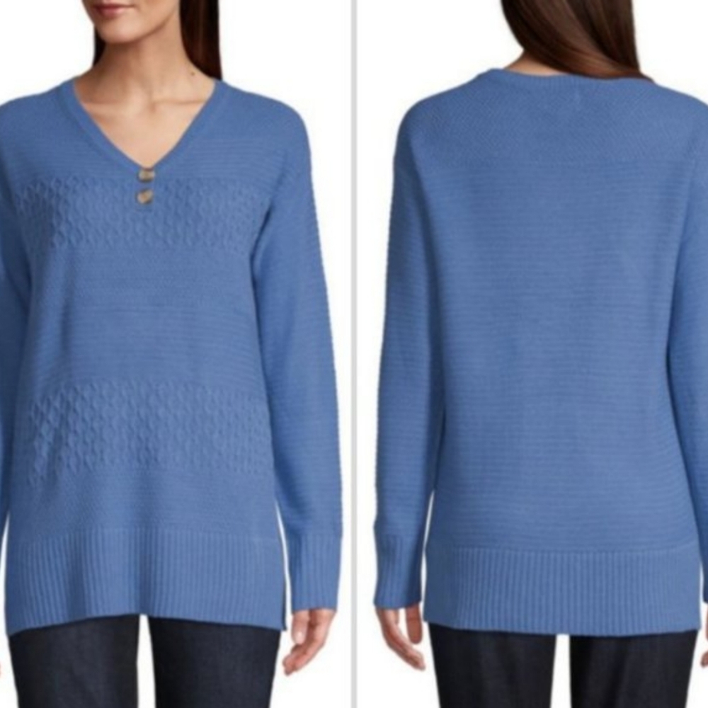 St. John's Bay Henley Pullover Sweater LP